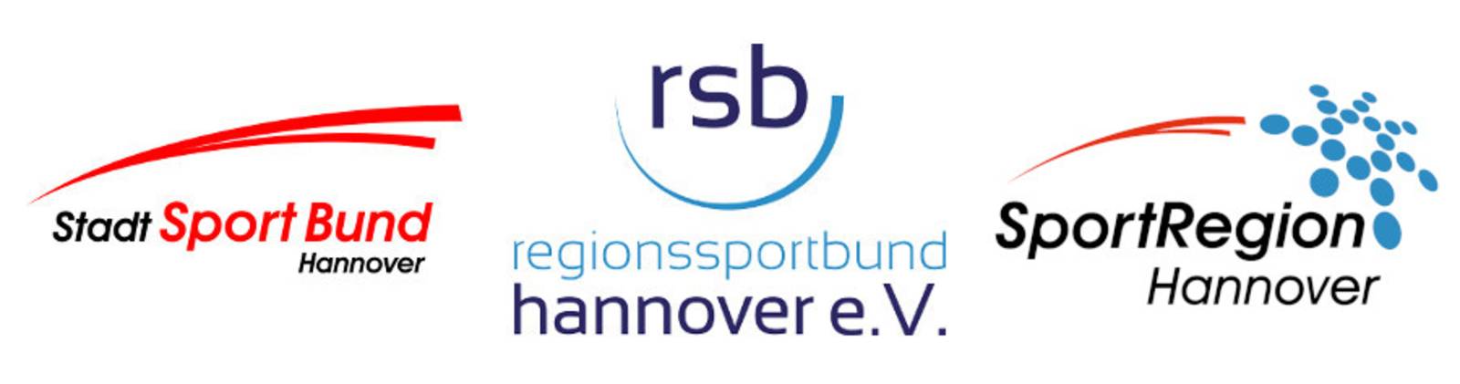 Logos von Stadtsportbund Hannover, Regionssportbund Hannover und Sportregion Hannover